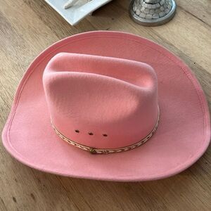 Western express pink felt cowboy hat size L/XL
